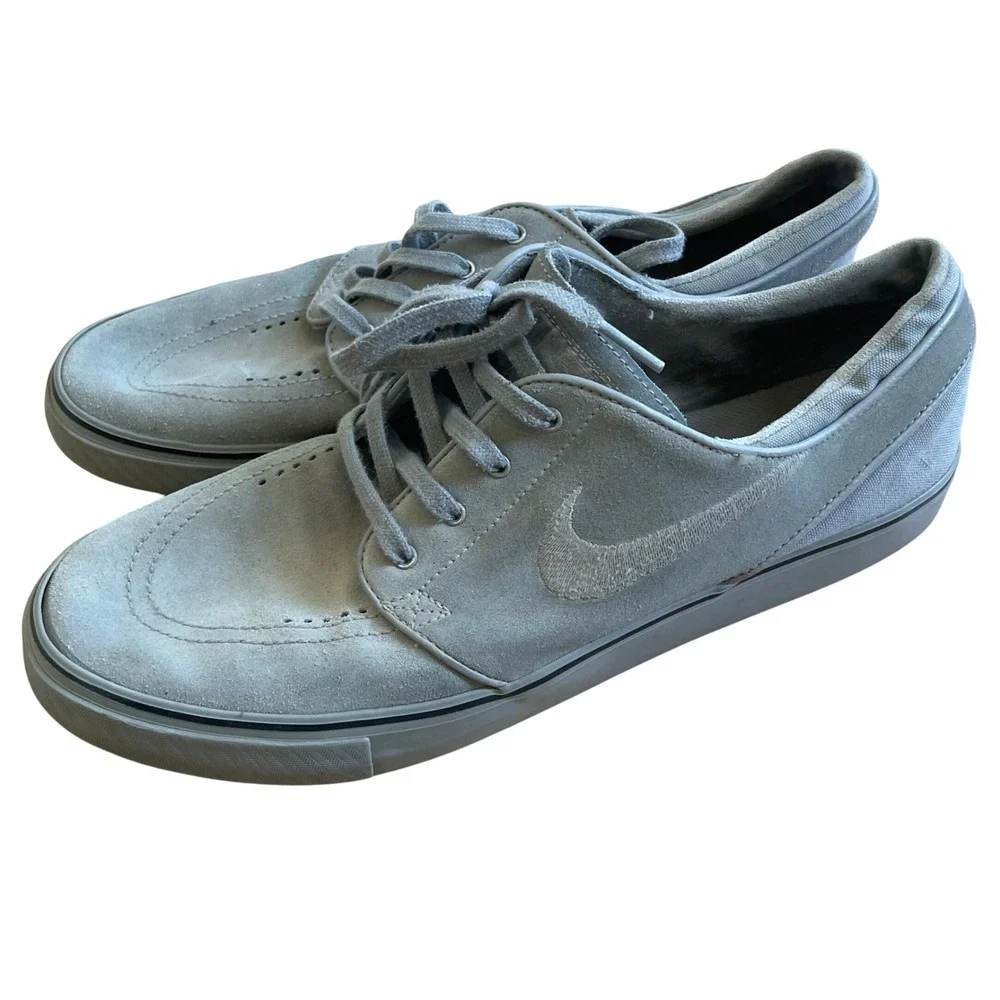 Nike Zoom Stefan Janoski RARE Shoes Men's 11 All Gray Leather Skate Sneaker